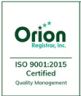 Orion 9001 Certified